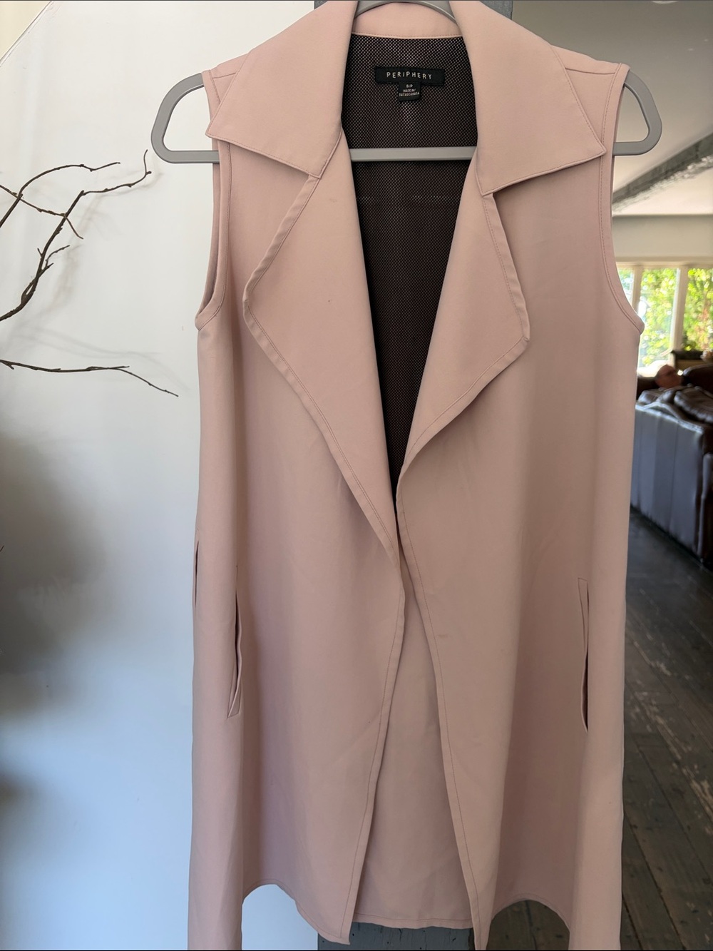 Periphery Sleeveless Trench Vest - Dusty Pink